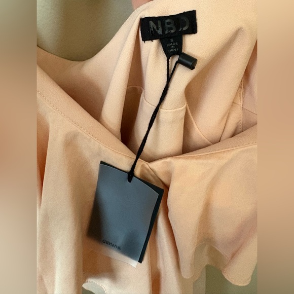 NWT Small NBD Revolve "Twain" Ruffle Sherbet Orange Mini Dress - Picture 4 of 7